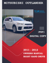 RHD MITSUBISHI OUTLANDER OWNERS MANUAL (2010 - 2012)